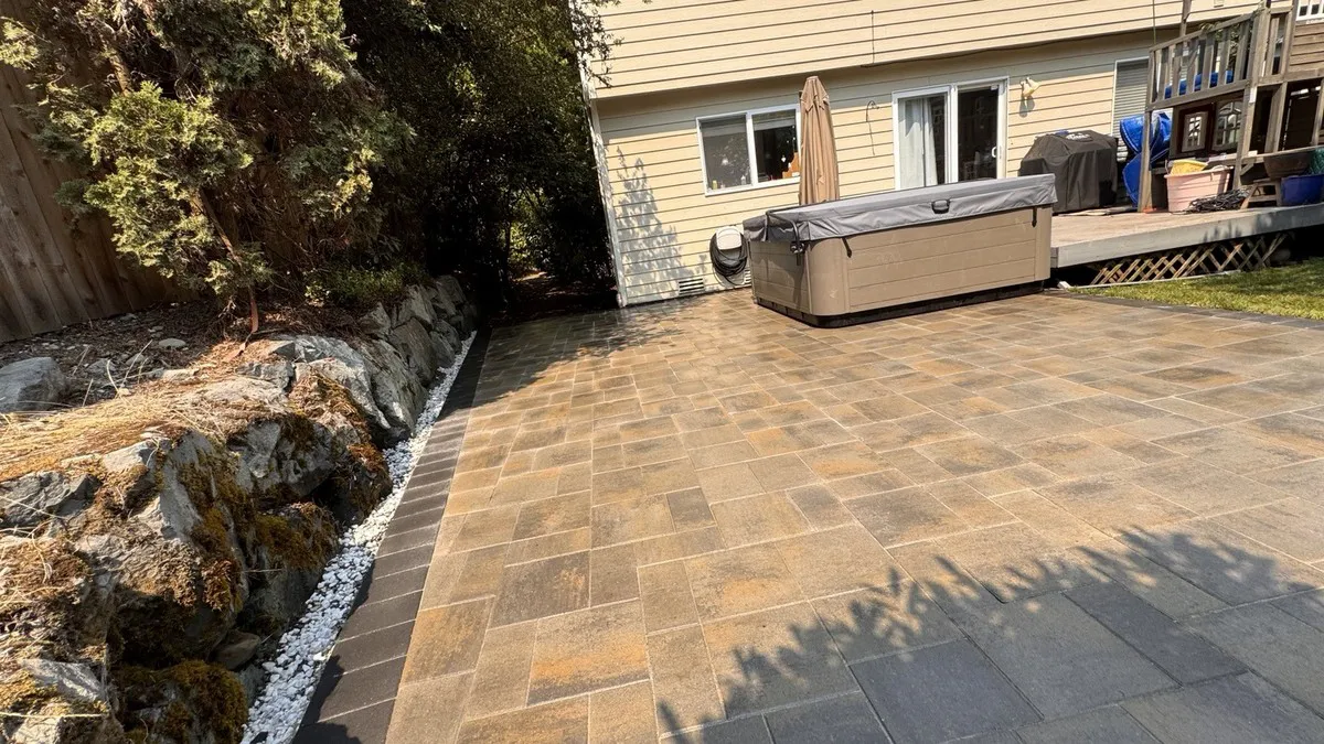 View toward the house across the finished patio